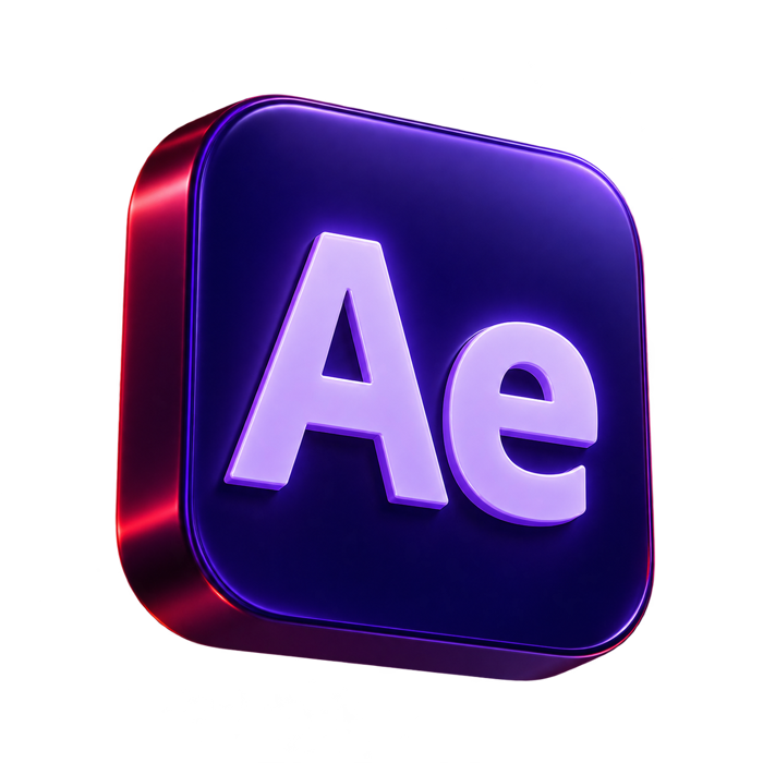 Ícone do After Effects em 3D